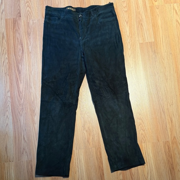 LORO PIANA Black Suede Pants